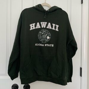 Hawaii Aloha State Dark Green Hoodie Sweatshirt